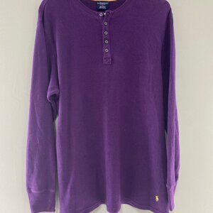 Polo Ralph Lauren Waffle Knit Henley Purple Men's Size XL Christmas Gift NEW